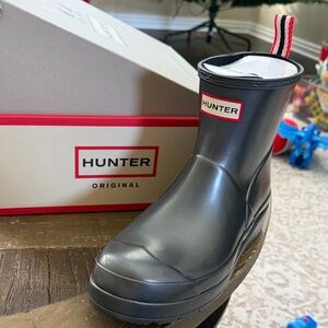 Hunter Original Black Ankle Boots